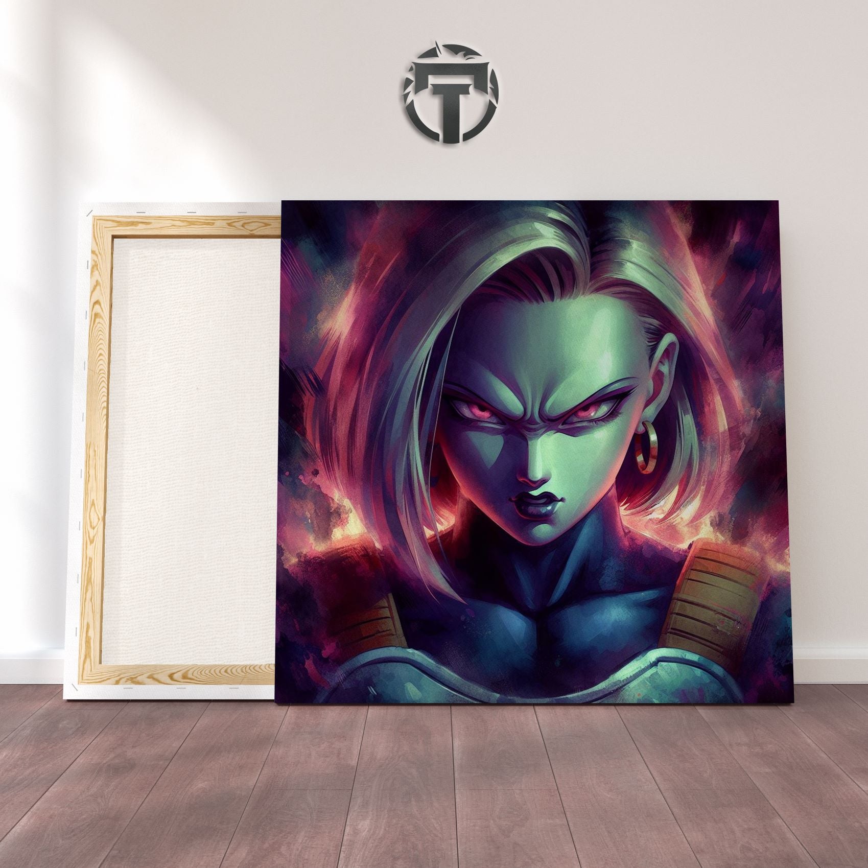 Z Warrior Android 18 Watercolour Portrait Canvas