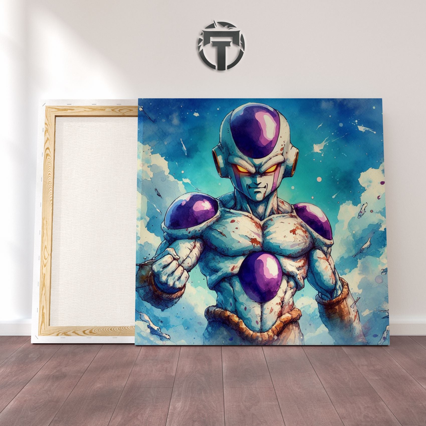 Emperor's Wrath: A Battle-Scarred Frieza Watercolour Canvas