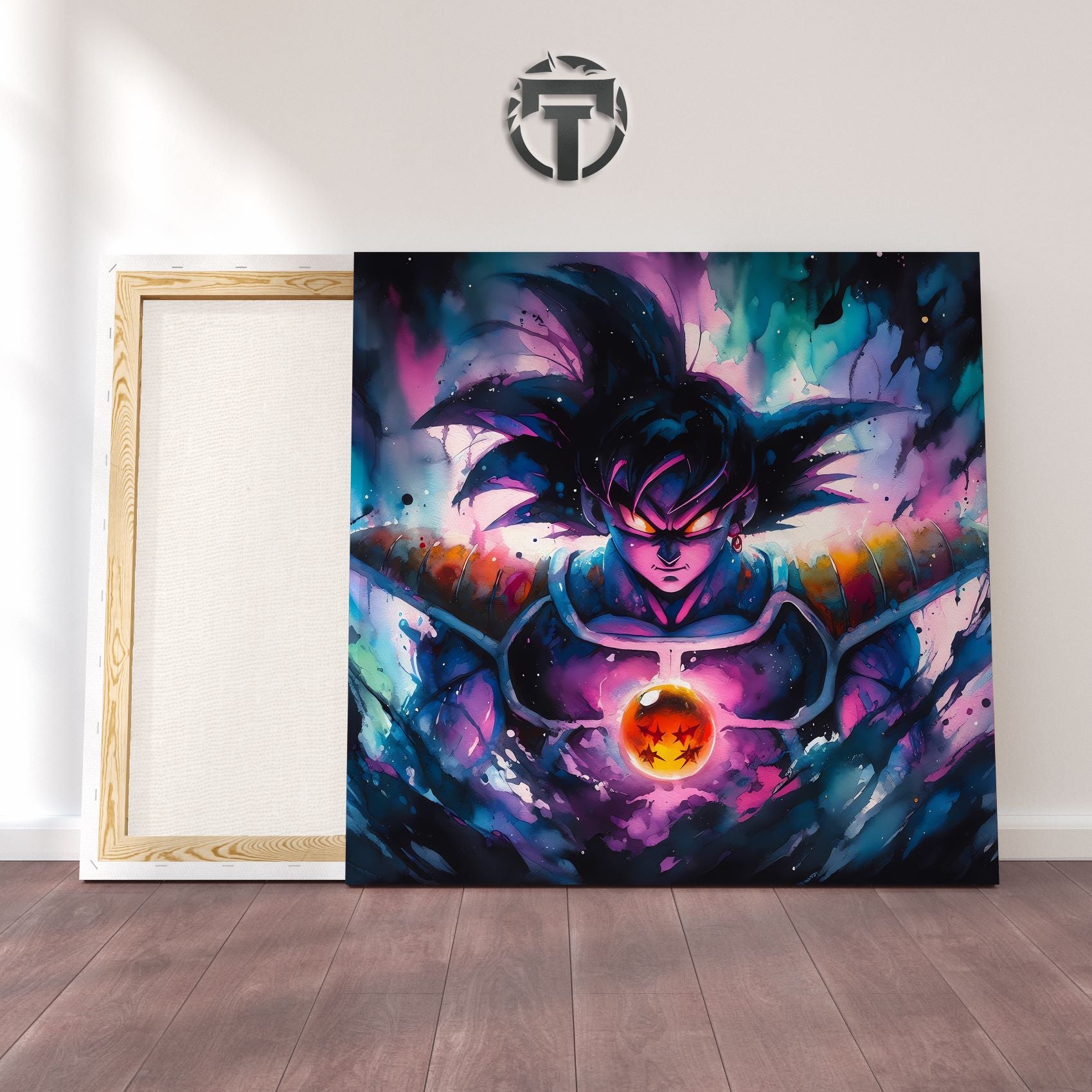 Defiance in the Face of Fate: A Bardock Watercolour Canvas