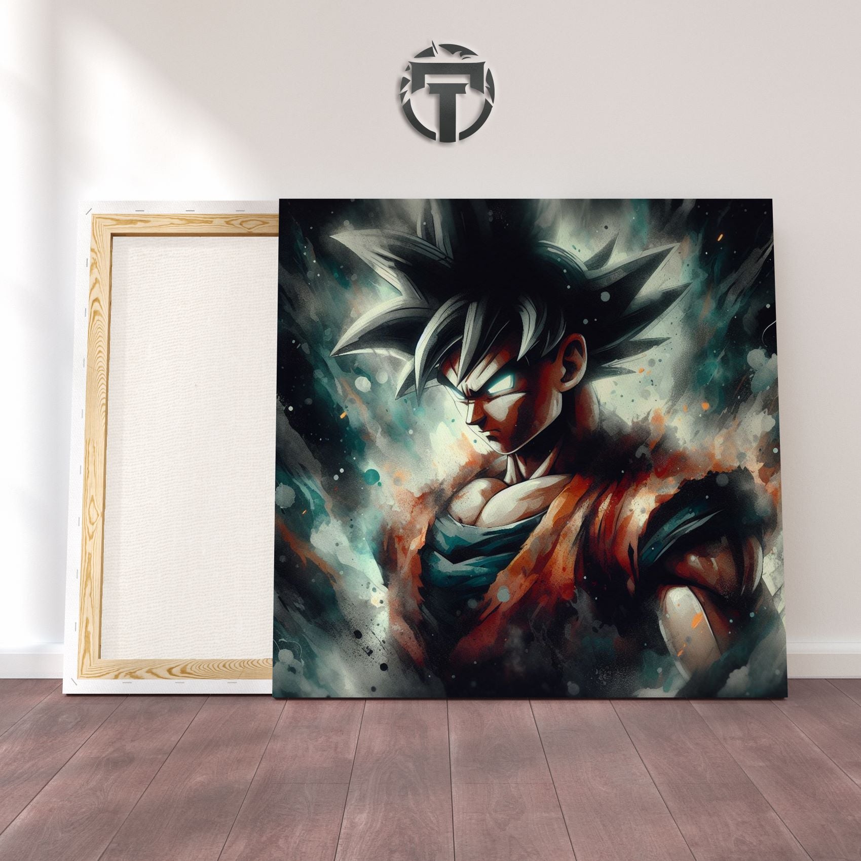 Unwavering Resolve: A Goku Watercolour Canvas (Saiyan Spirit)