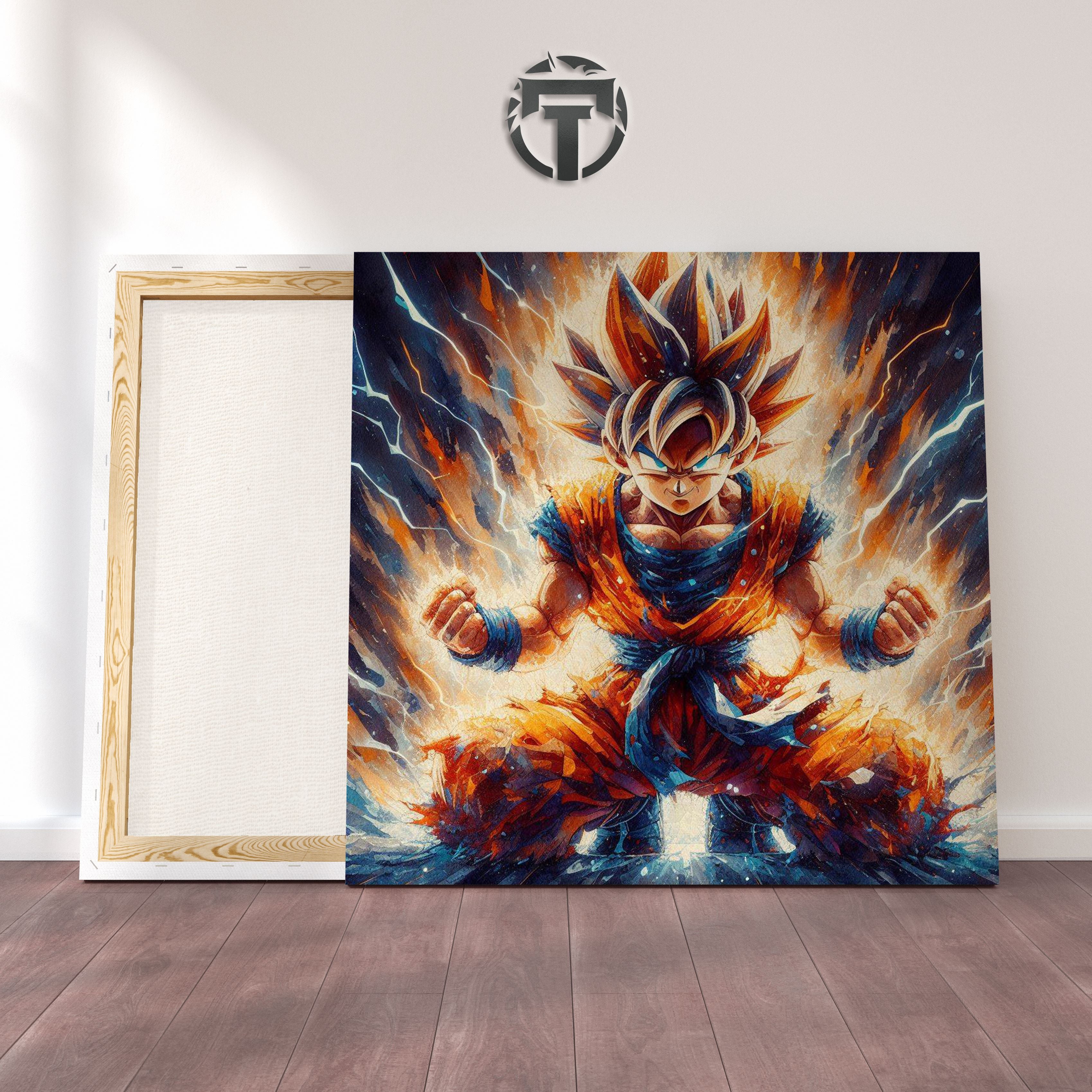 Saiyan Spark: A Young Goku Watercolour Canvas