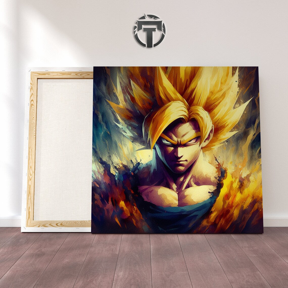 Super Saiyan Fury: A Portrait of Goku's Might - Waterpainting