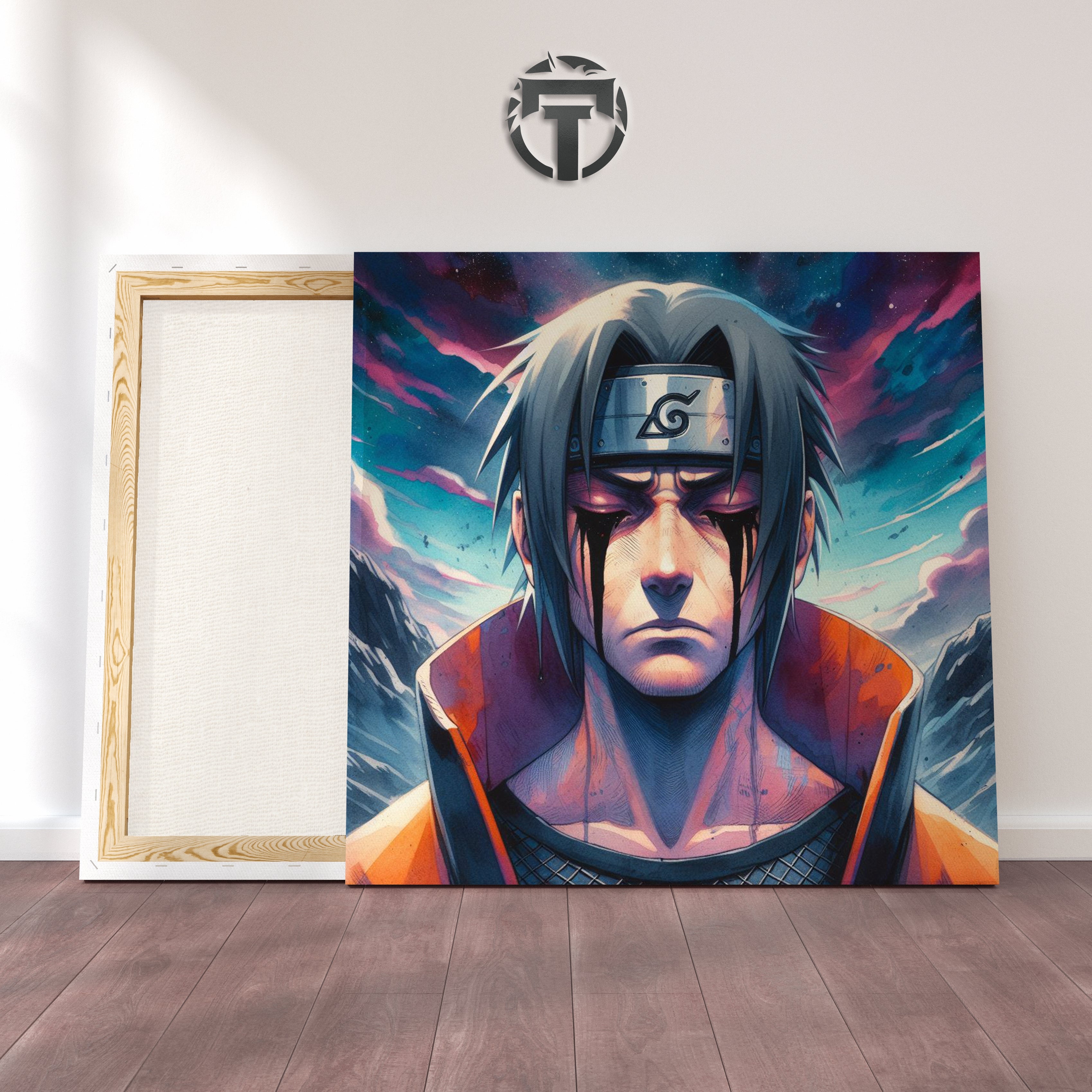 Itachi Uchiha Watercolour Canvas: Unspoken Sorrow (Tears of the Sharingan)**