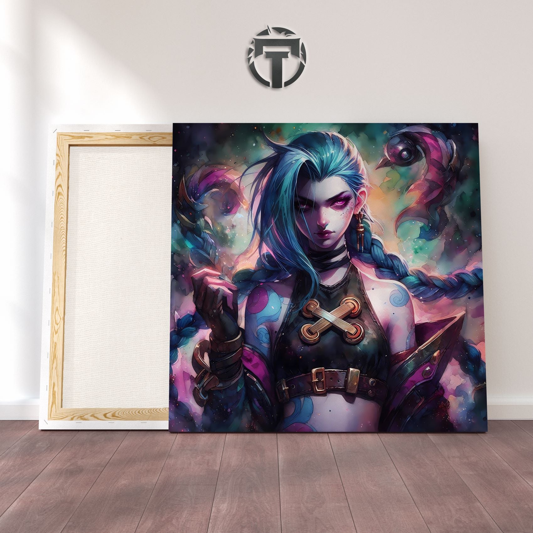 Embrace the Manic Mayhem with this Jinx Watercolour Canvas! LoL Fan Art | Jinx Artwork | Jinx Painting