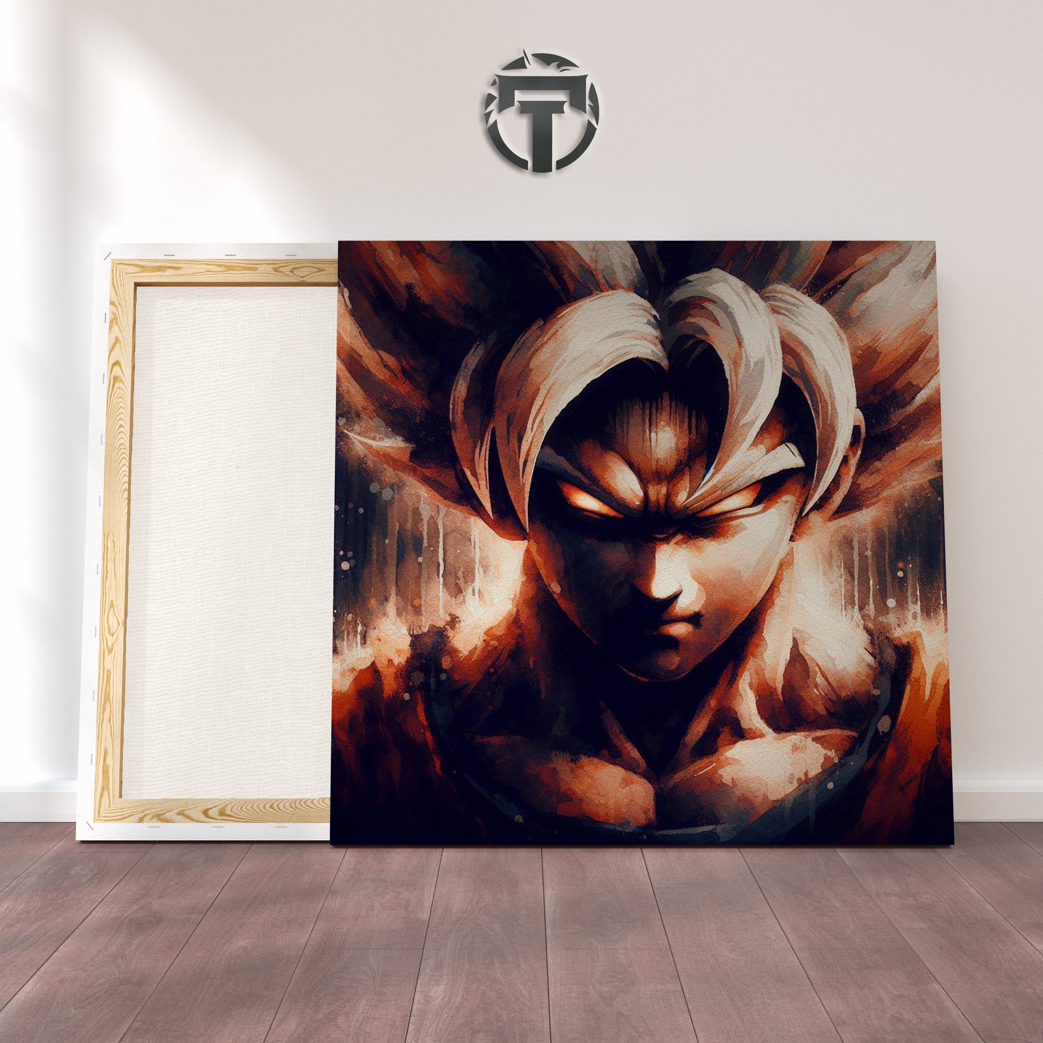 A Descent into Darkness - Goku Water painting - Corrupted Canvas