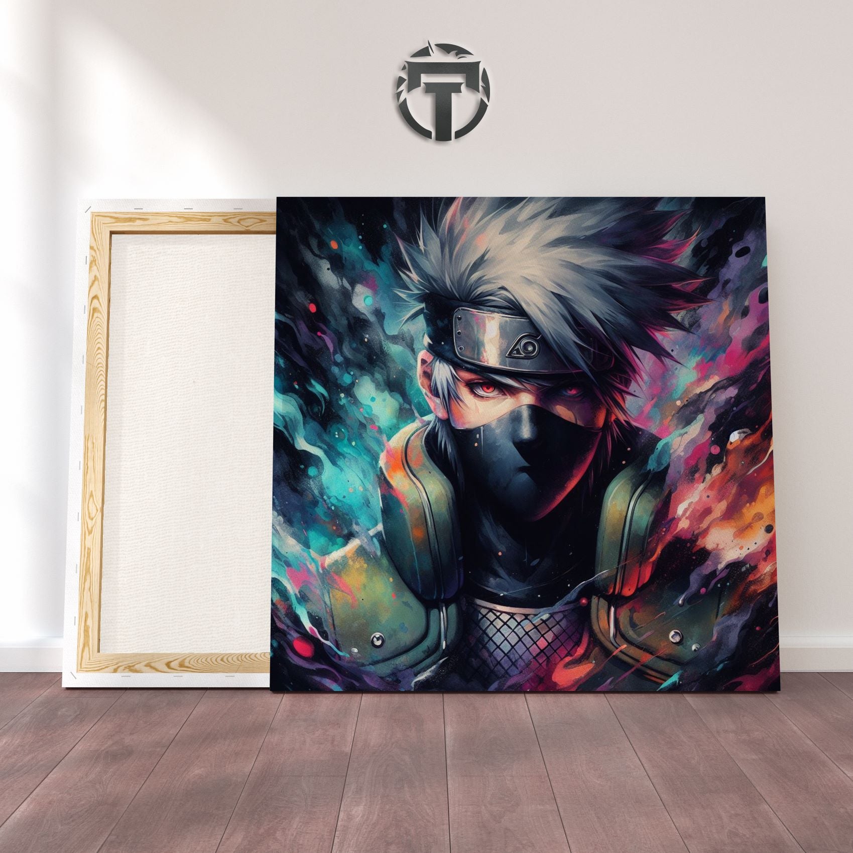 Kakashi Hatake Watercolour Canvas: Sharingan's Shadow (Darkness Within)