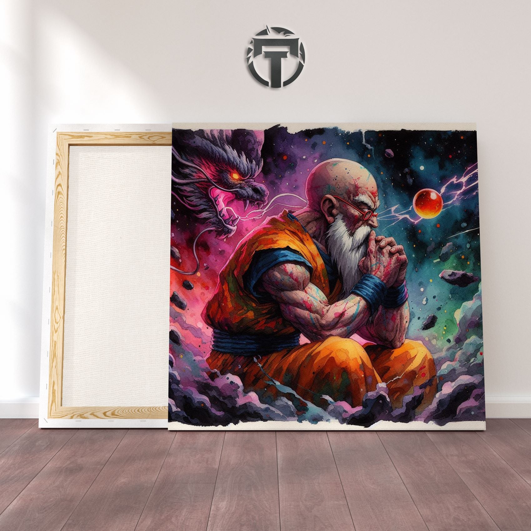 Turtle Hermit's Contemplation: A Master Roshi Watercolour Canvas (Whispers of Wisdom)