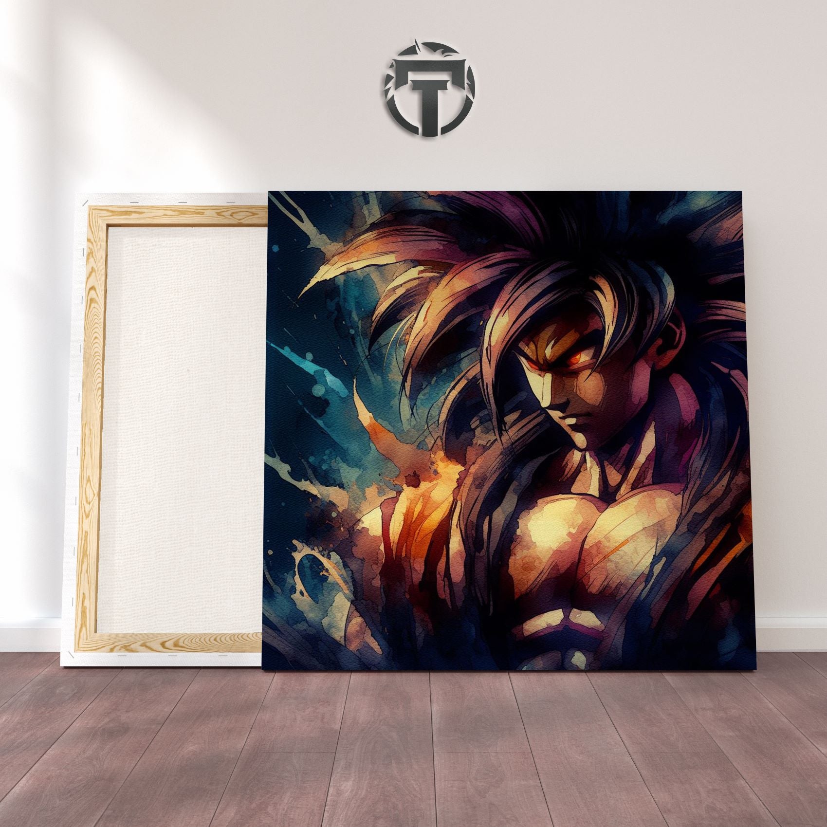 Super Saiyan Fury: A Goku SSJ4 Watercolour Canvas (Primal Power Unleashed)