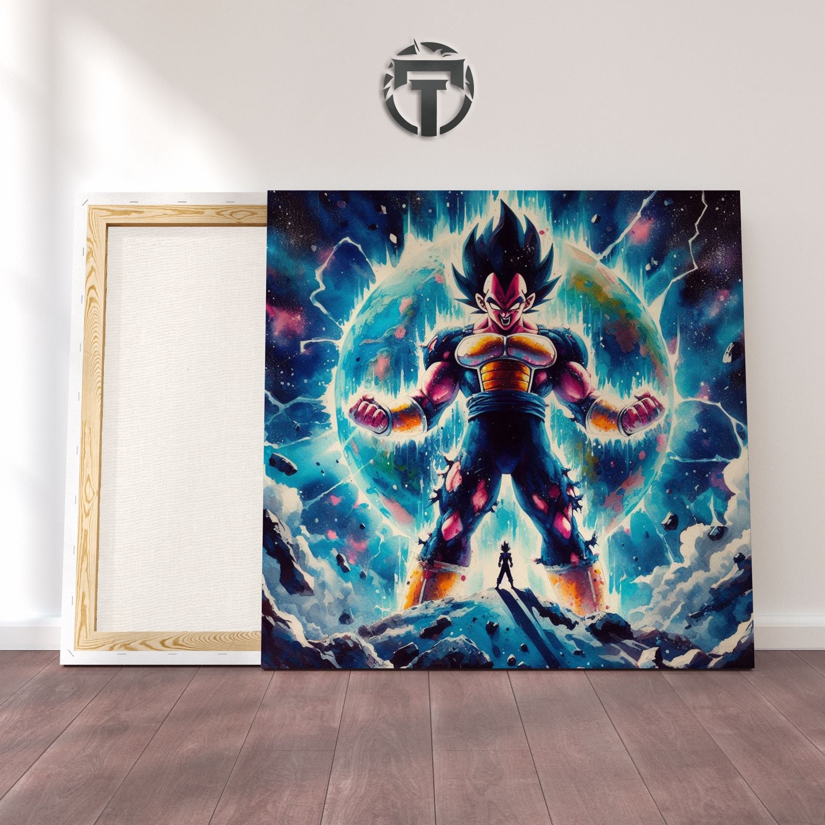 Clash of Generations: A Captivating Watercolor Canvas Tribute to DBZ