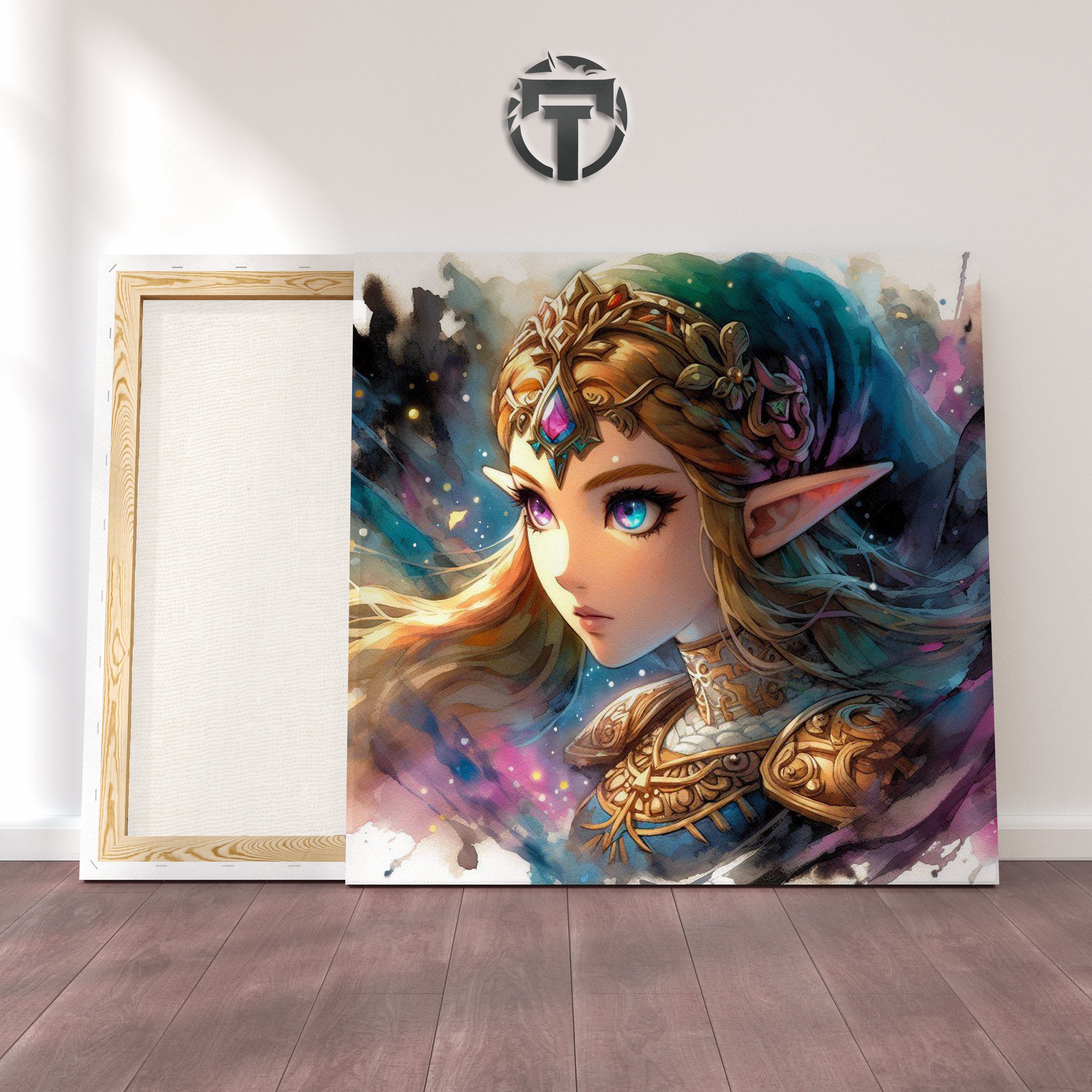 The Legend's Legacy: Zelda's Determined Spirit (A Watercolour Portrait of Heroism)